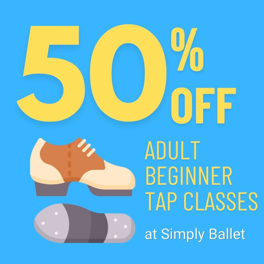 50% off for adult beginner tap classes at Simply Ballet