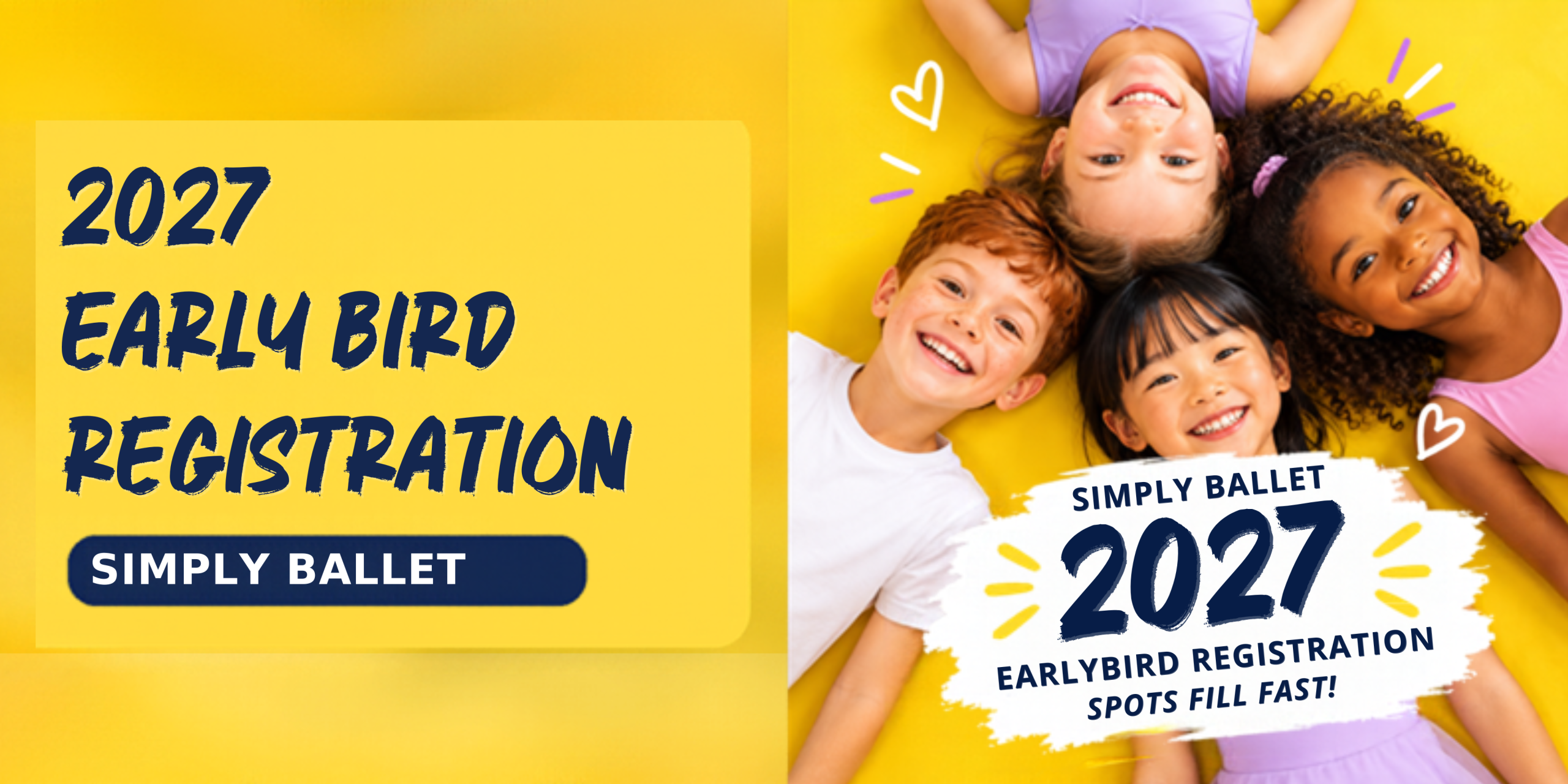 Simply Ballet in Magill, Adelaide, promotes 2027 early bird registration for children's ballet classes, preschool dance lessons and kids dancing classes.
