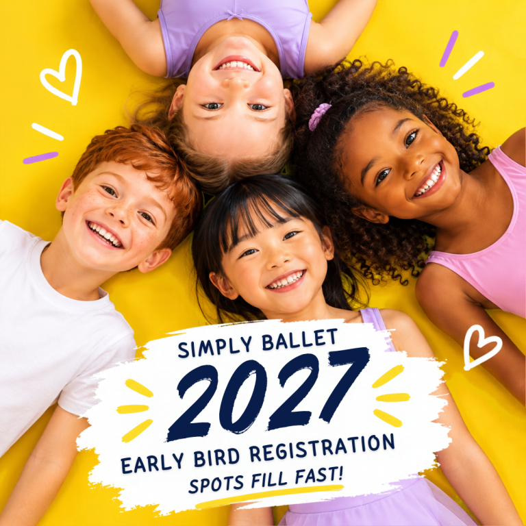 Simply Ballet in Magill, Adelaide, promotes 2027 early bird registration for children's ballet classes, preschool dance lessons and kids dancing classes.